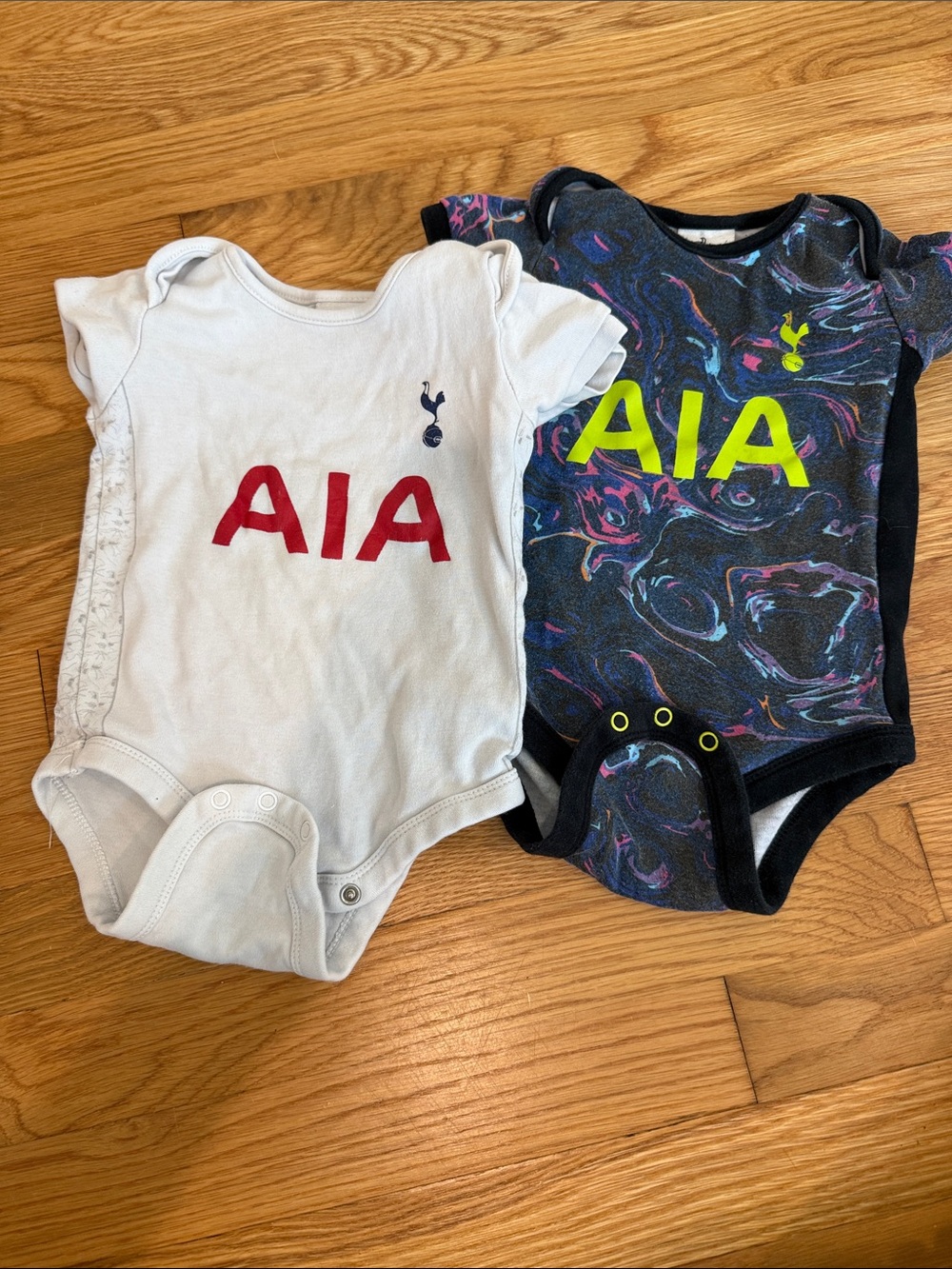 Tottenham Hotspur Baby Bodysuit Duo in White and Black with Neon Yellow Logo